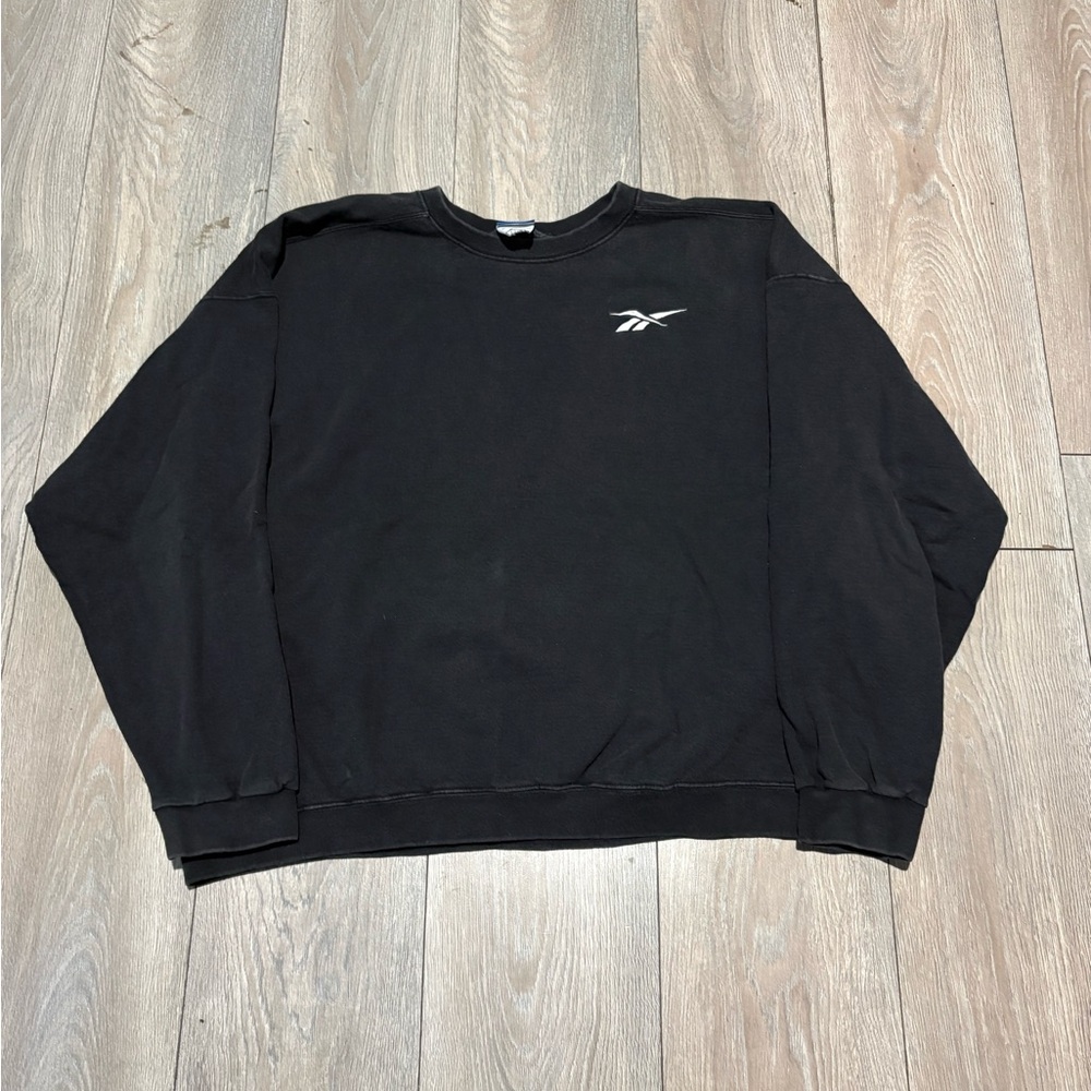 Vintage Men’s Reebok Faded Black Crewneck Size XXL Pullover Sweatshirt 90s
